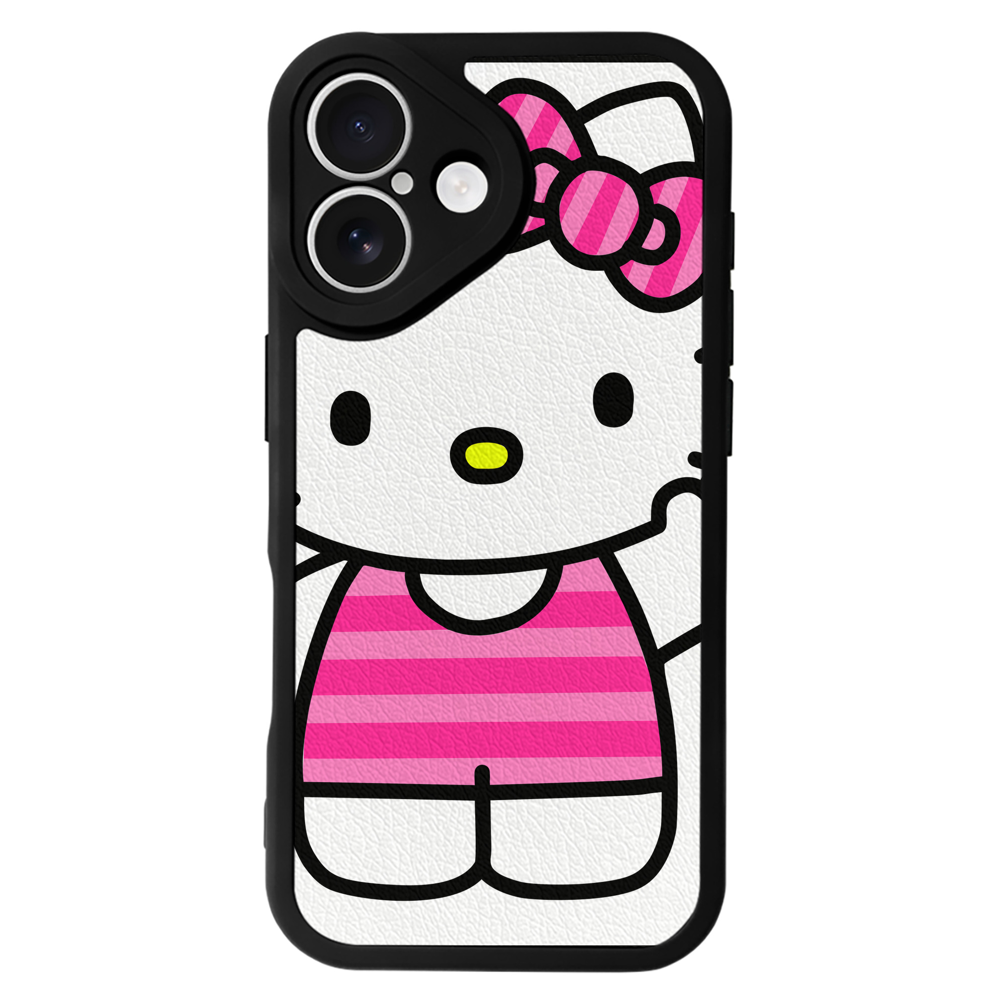 （画像用） Hello Kitty ハローキティ 【iPhone 16シリーズ対応】シリコンスマホケース（レザー調） 材質：シリコン